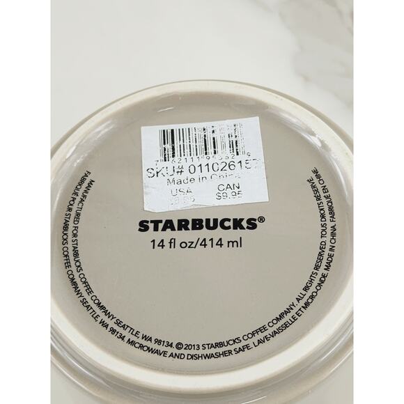 Starbucks Coffee Mug Tea Cup 14oz Light Brown 2013 Drinkware Stackable 4 3/4" - Picture 14 of 16